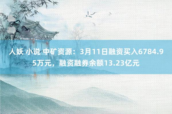 人妖 小说 中矿资源：3月11日融资买入6784.95万元，融资融券余额13.23亿元