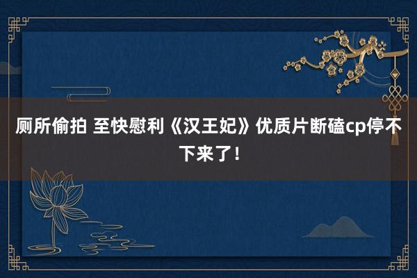 厕所偷拍 至快慰利《汉王妃》优质片断磕cp停不下来了！