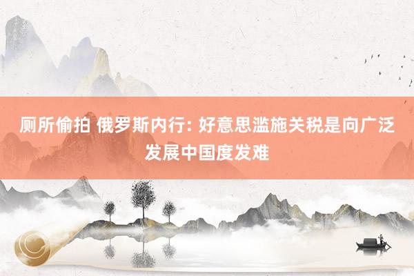 厕所偷拍 俄罗斯内行: 好意思滥施关税是向广泛发展中国度发难