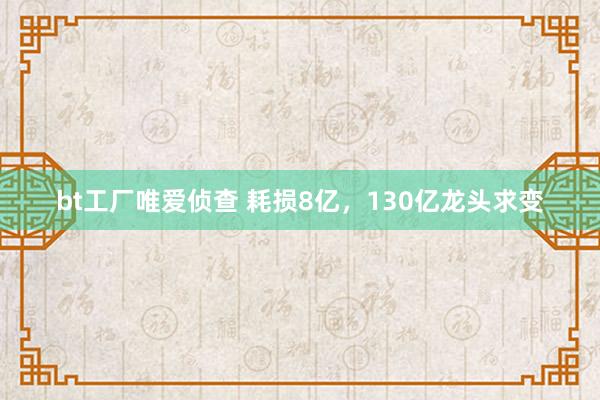 bt工厂唯爱侦查 耗损8亿，130亿龙头求变